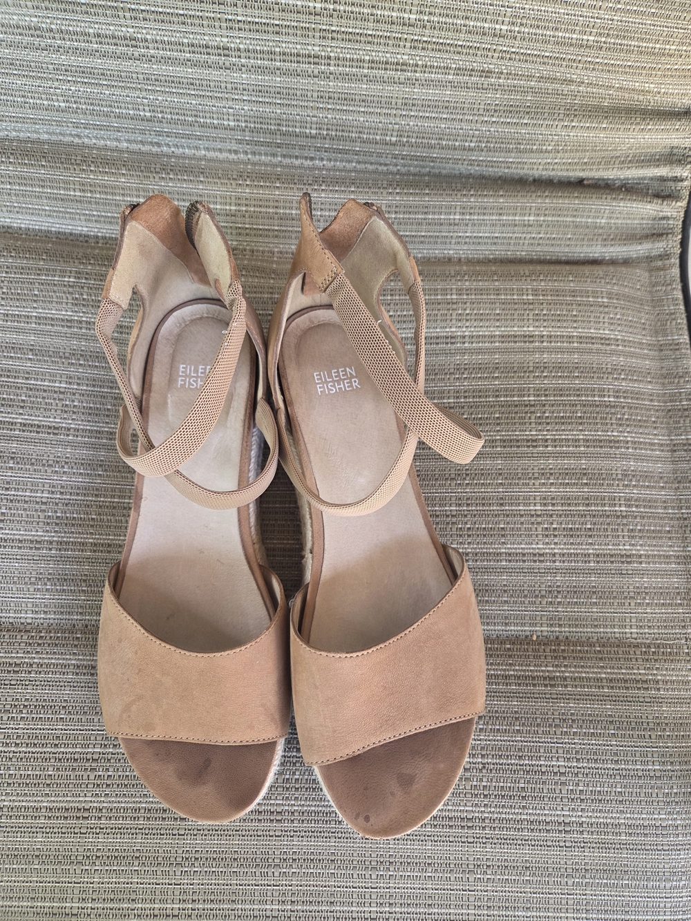 Eileen Fisher Women's Tan Suede Open-Toe Sandals